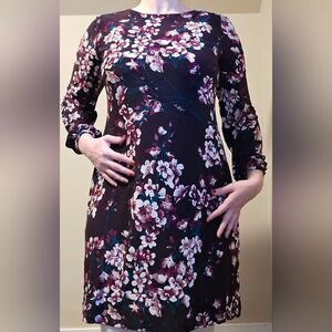 Tommy Hilfiger Plum, long sleeved dress with cherry blossom flower print Size 12